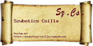 Szubotics Csilla névjegykártya